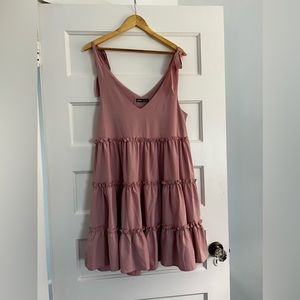 Rose pink ruffle dress